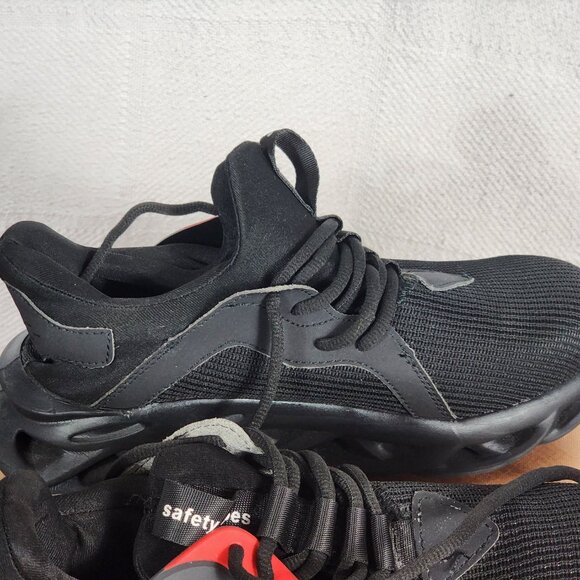 Tanleewa Steel Toe Black and Red Work Safety Sneakers Size 40 US Men 7 Women 8 - Picture 12 of 16